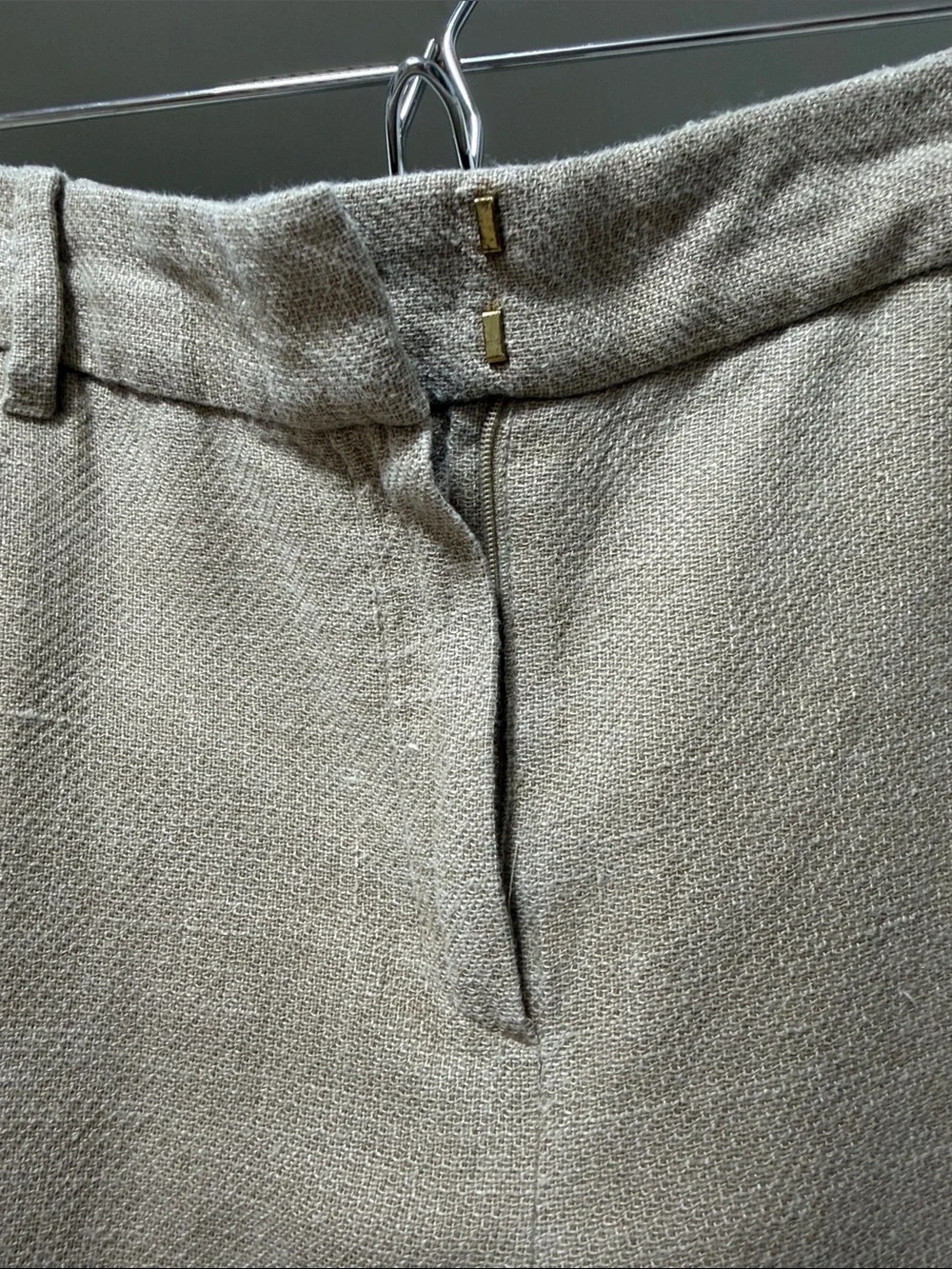 Massimo Dutti Neutral linen blend Trousers in Beige - Picture 3 of 5
